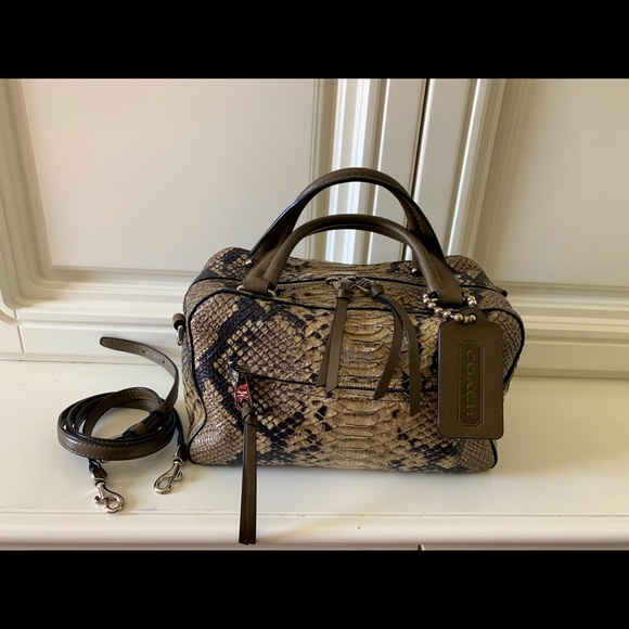 Coach Bleecker small Toaster python Satchel - Picture 1 of 11